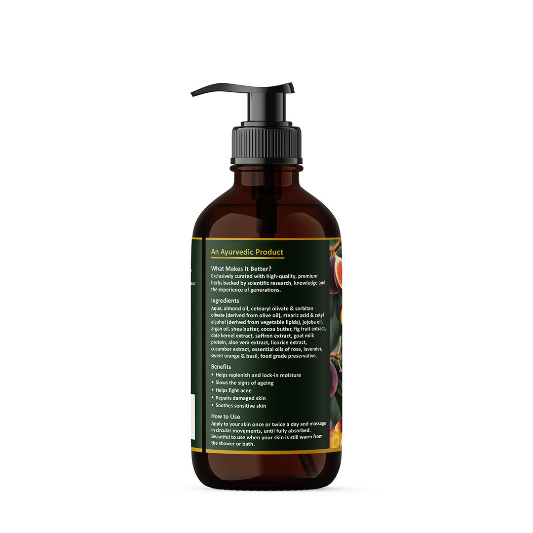 Ayurvedic Figs & Dates Moisturizing Lotion with Aloe Vera and Cucumber Extracts