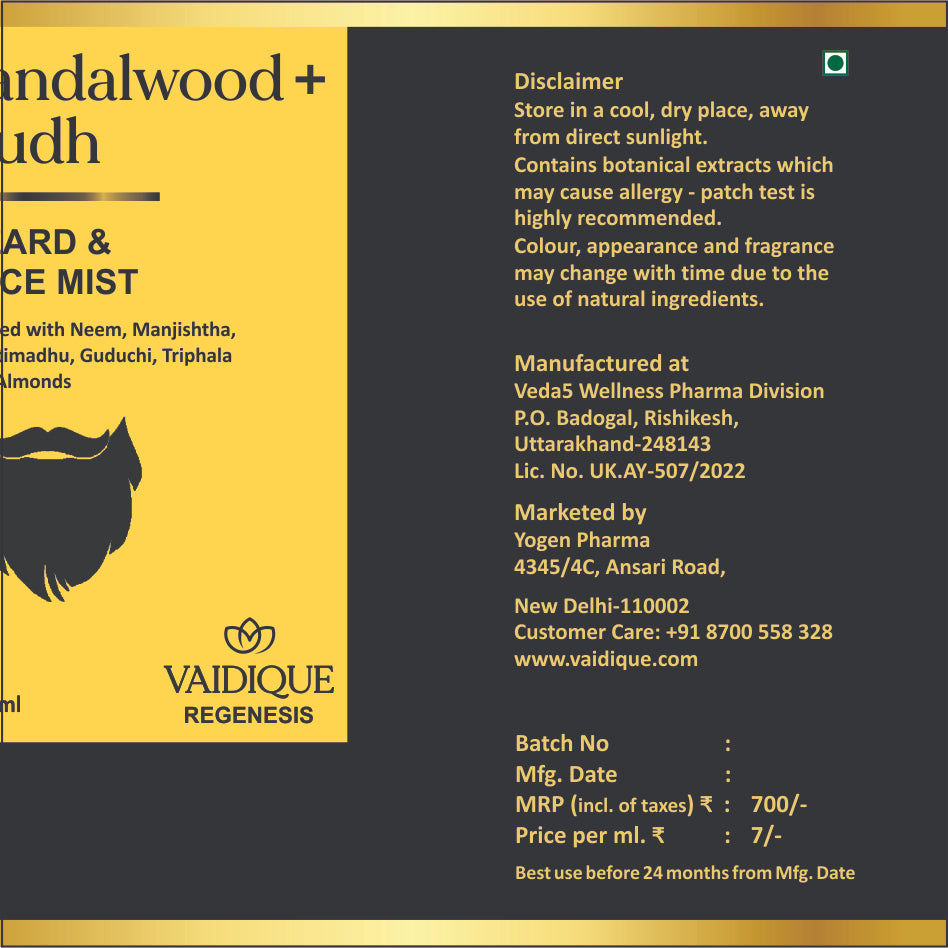 Ayurvedic Beard & Face Mist