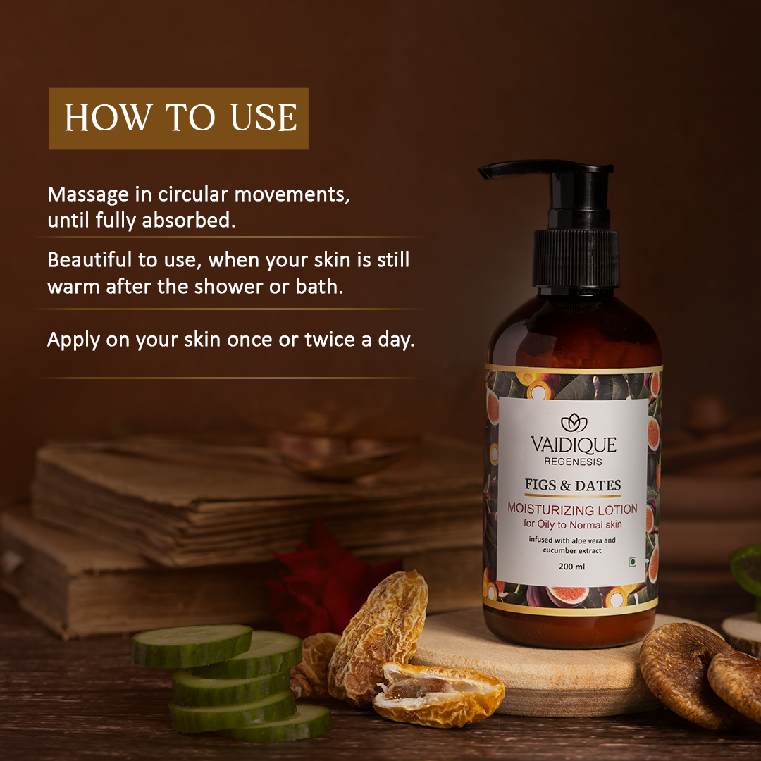 Ayurvedic Figs & Dates Moisturizing Lotion with Aloe Vera and Cucumber Extracts